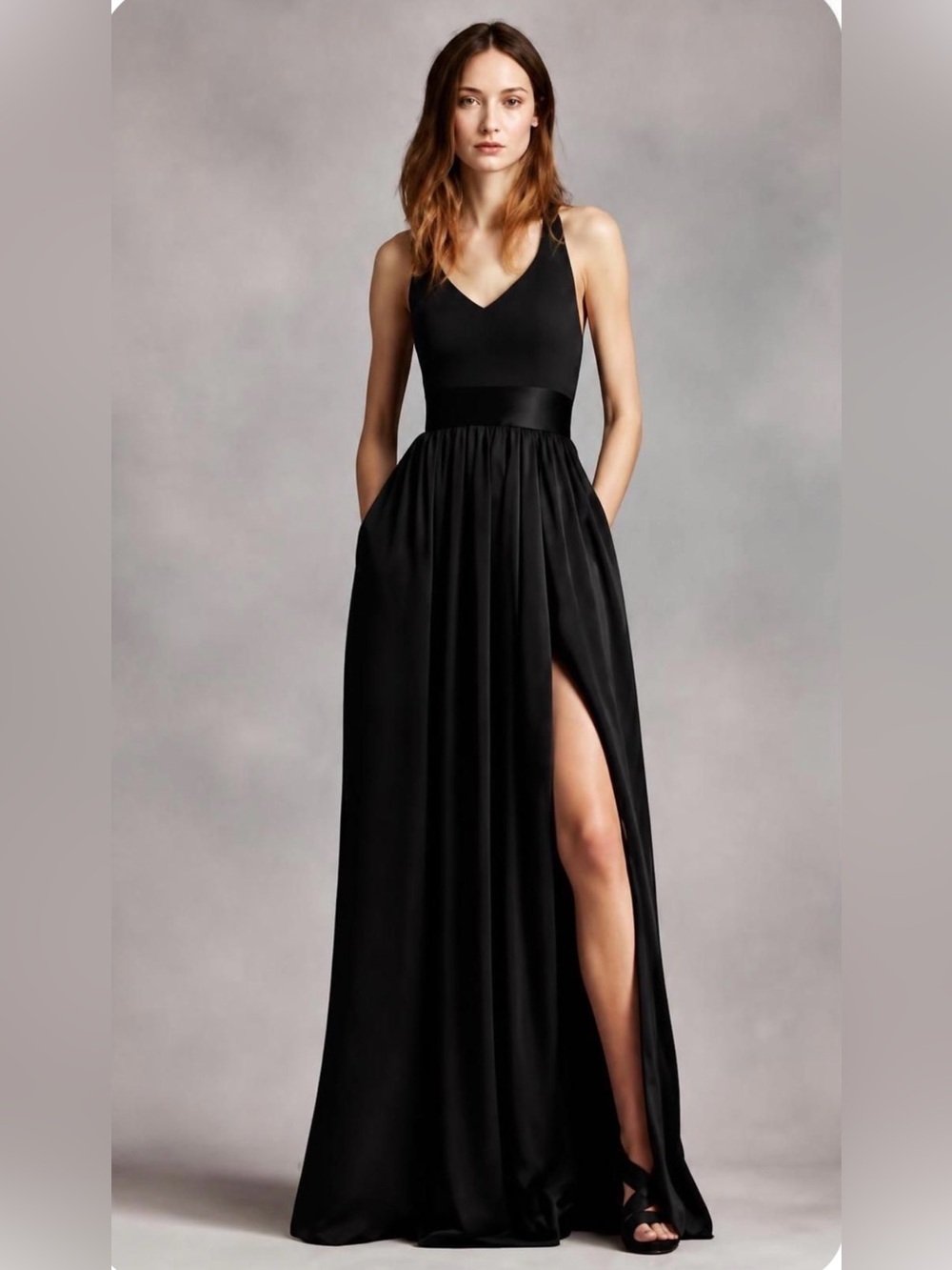 White by Vera Wang Black Ebony Halter Cocktail Party Prom Dress Size 8